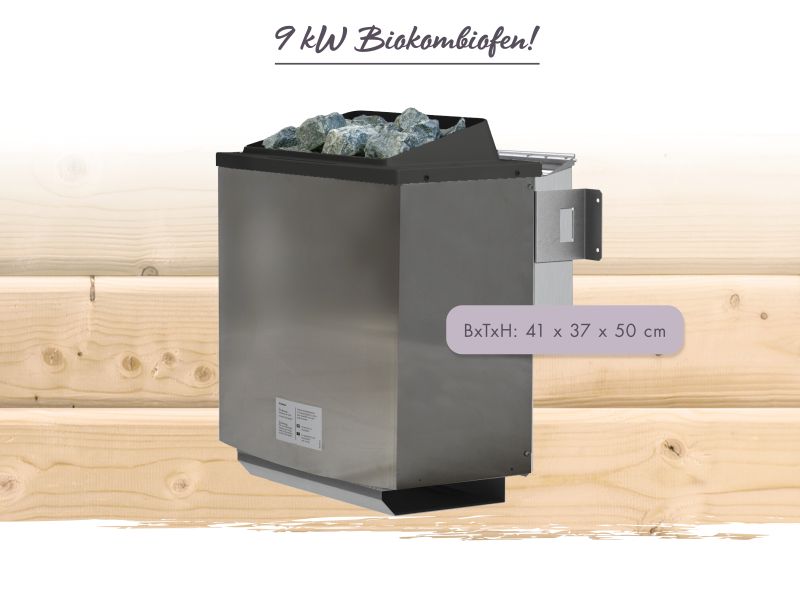 Gratis Karibu Bio-Kombiofen 9,0 kW externe Steuerung Easy und Steine im Wert von 879 EUR
