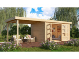 Karibu Gartenhaus Retola 6 mit Anbaudach 2,80 Meter