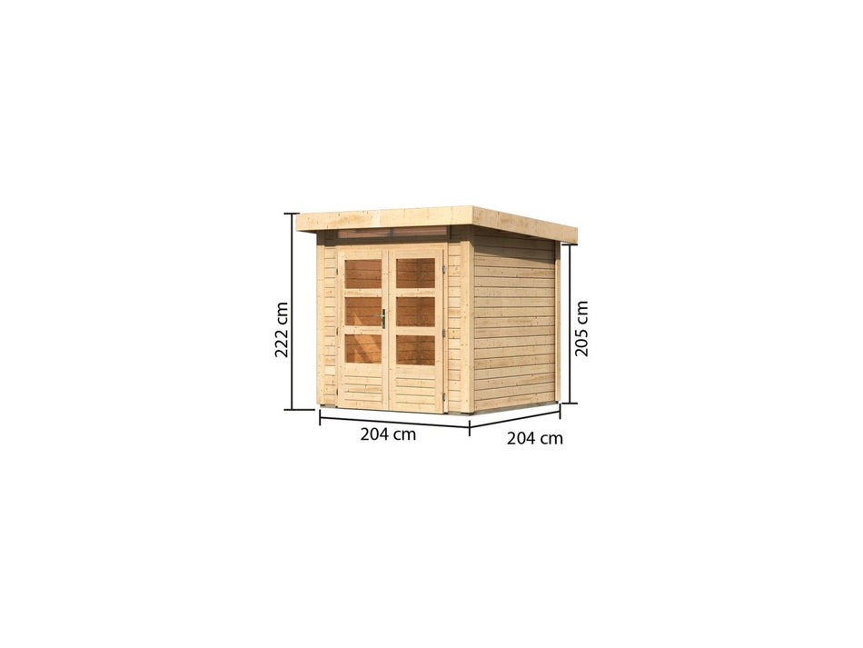Karibu Gartenhaus Kandern 1 natur 28 mm