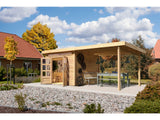 Karibu Gartenhaus Kandern 6 mit Anbaudach 2,95 Meter