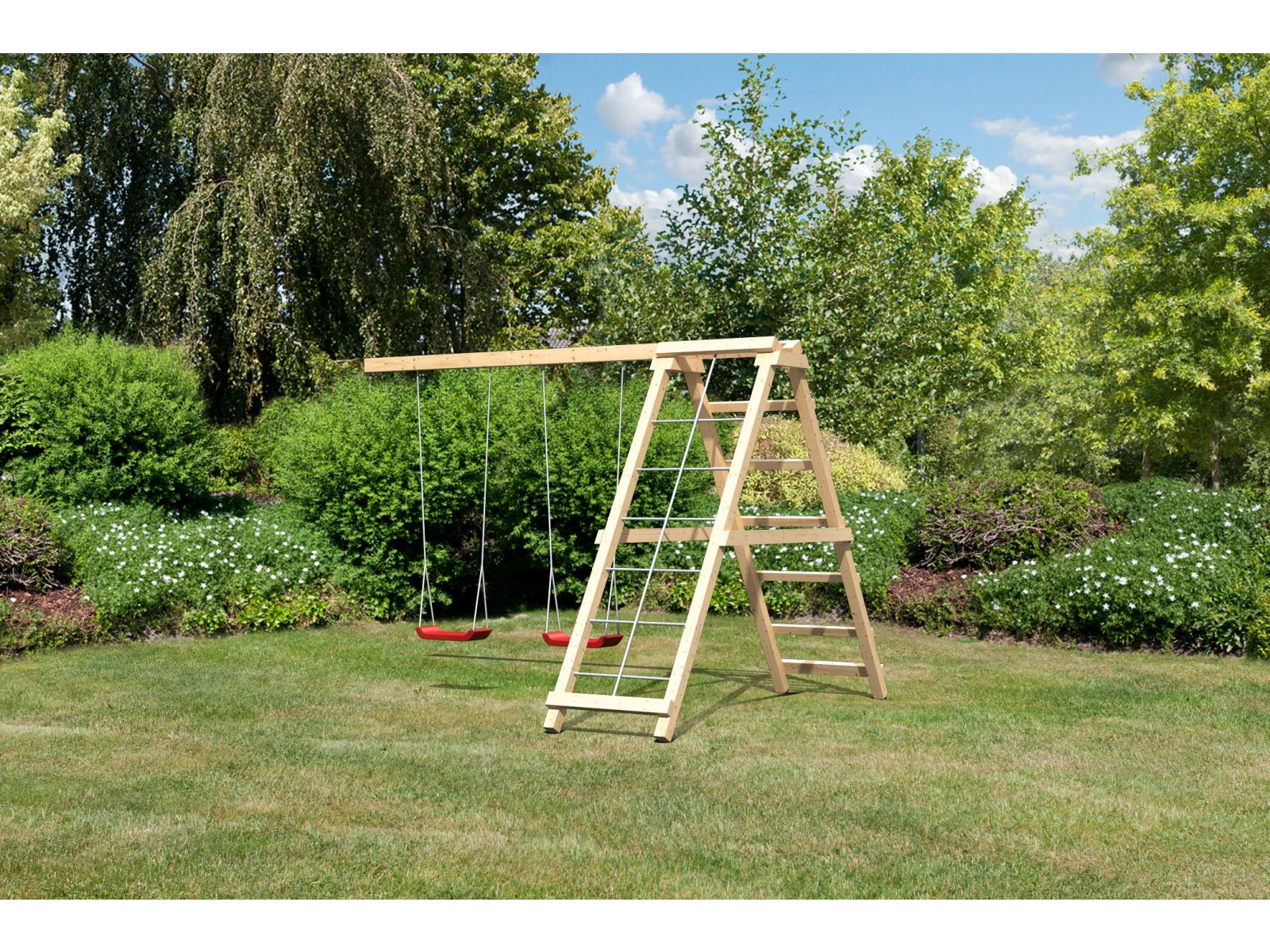 Karibu Doppelschaukelanbau inkl. Klettergerüst