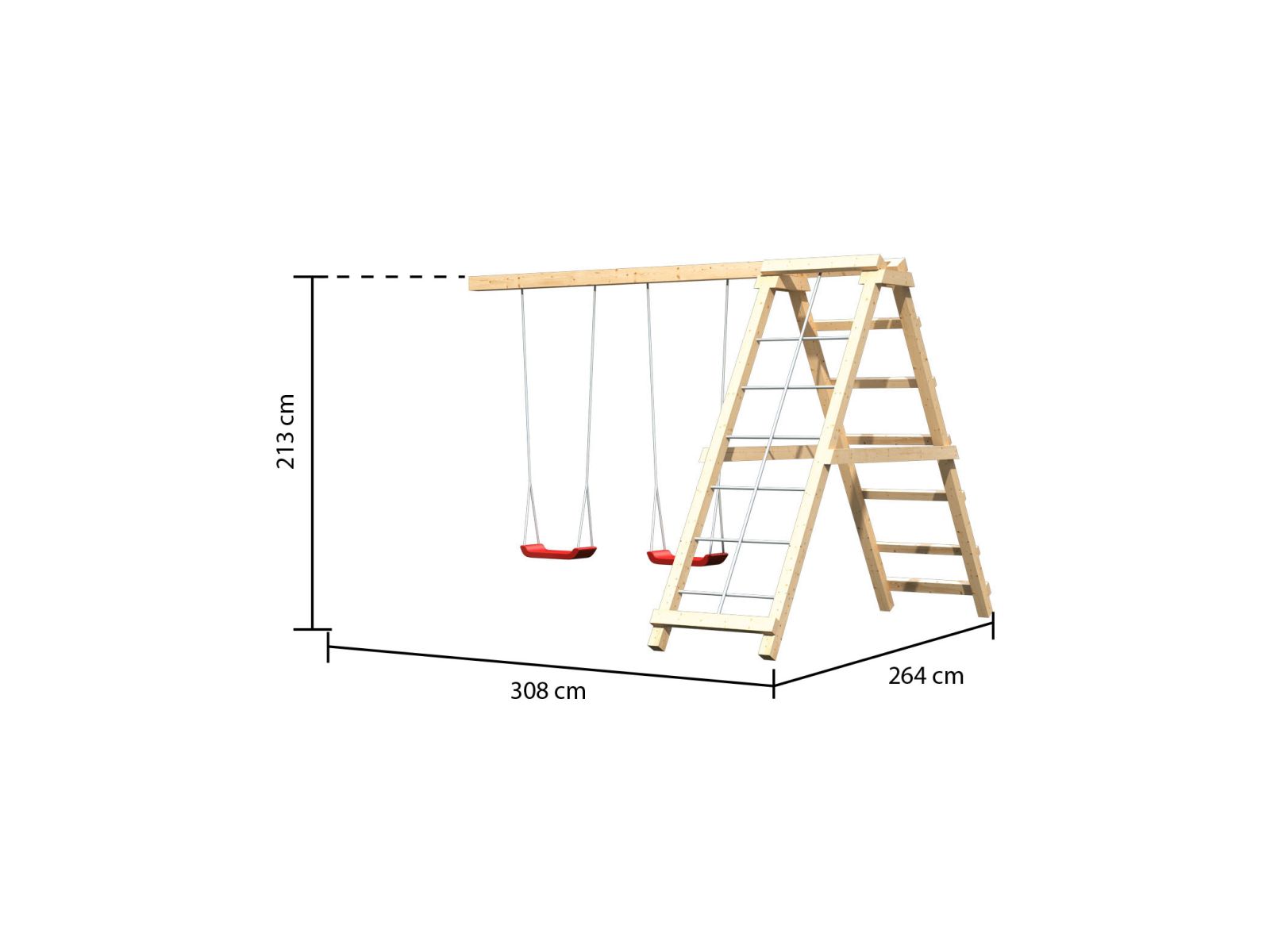 Karibu Doppelschaukelanbau inkl. Klettergerüst