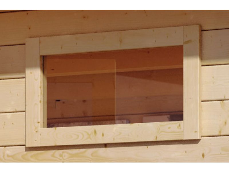 Karibu Fenster natur für 40 mm Sauna Klarglas Iso-Glas