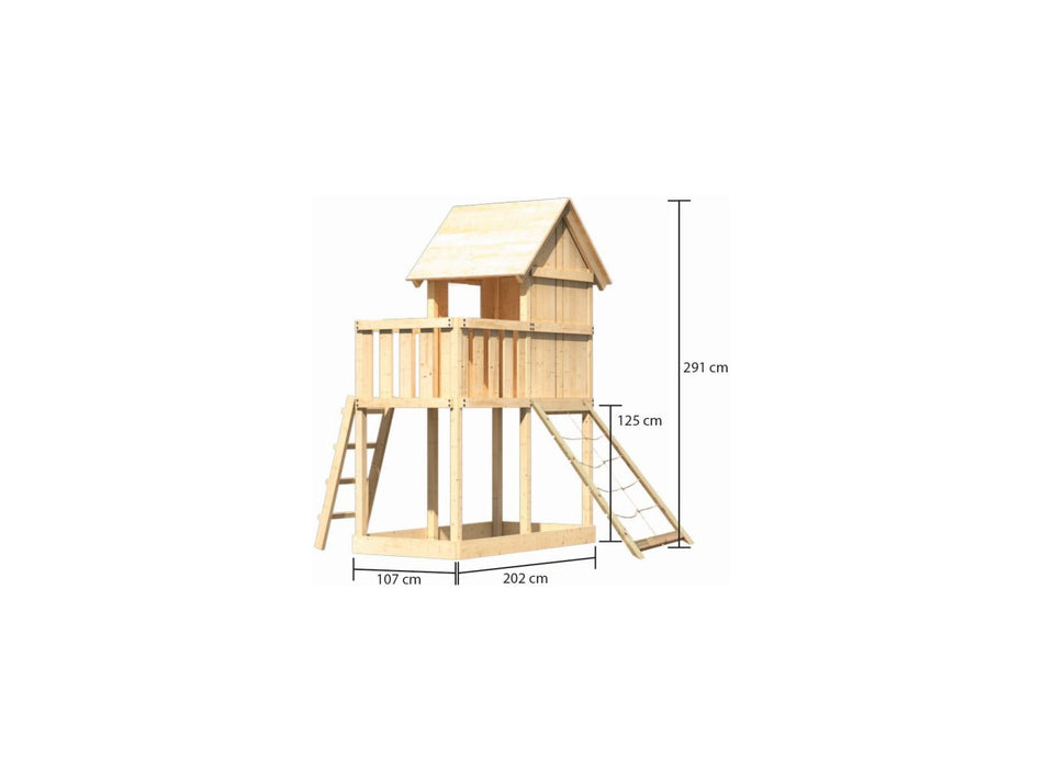 Karibu Stelzenhaus Frieda + Netzrampe