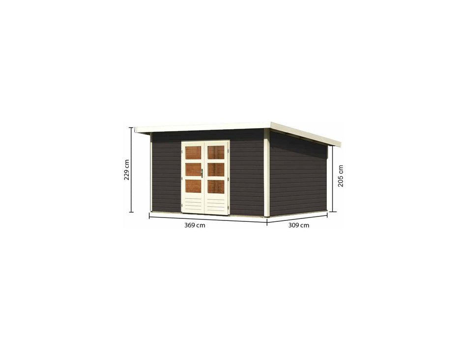Karibu Gartenhaus Northeim 4 terragrau 38 mm