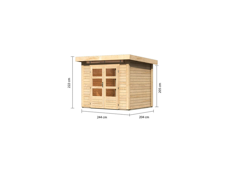 Karibu Gartenhaus Kandern 2 natur 28 mm