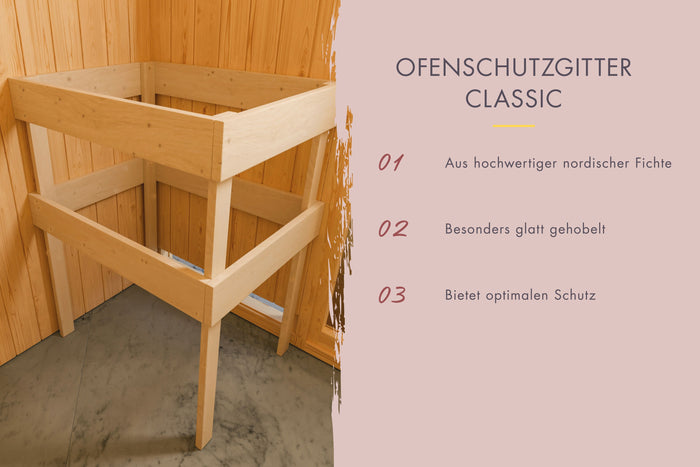 Karibu Saunahaus Mikka 38 mm -terragrau- ohne Ofen- klassische Tür