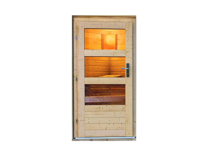 Karibu Türpaket Außensauna Modern, naturbelassen,  40 mm Saunahäuser