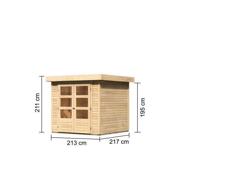 Karibu Gartenhaus Askola 2 natur 19 mm