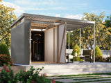Karibu Metallhaus Aurum 2,5 in Graualuminium, inkl. Anbaudach 2 m