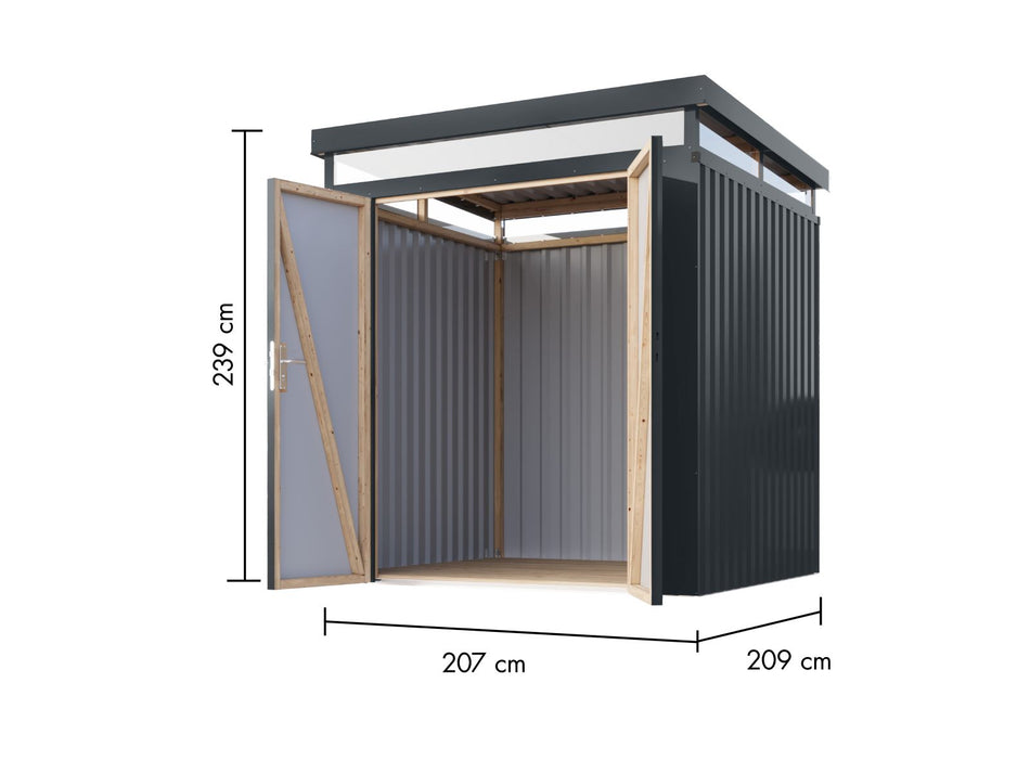 Karibu Metallhaus Aurum 2 in Anthrazit