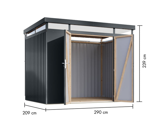 Karibu Metallhaus Aurum 3 in Anthrazit