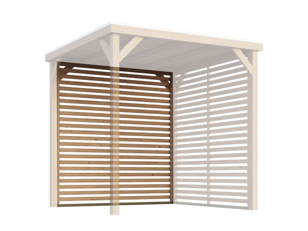 Karibu Cubeco Pavillon Lamellenwand natur