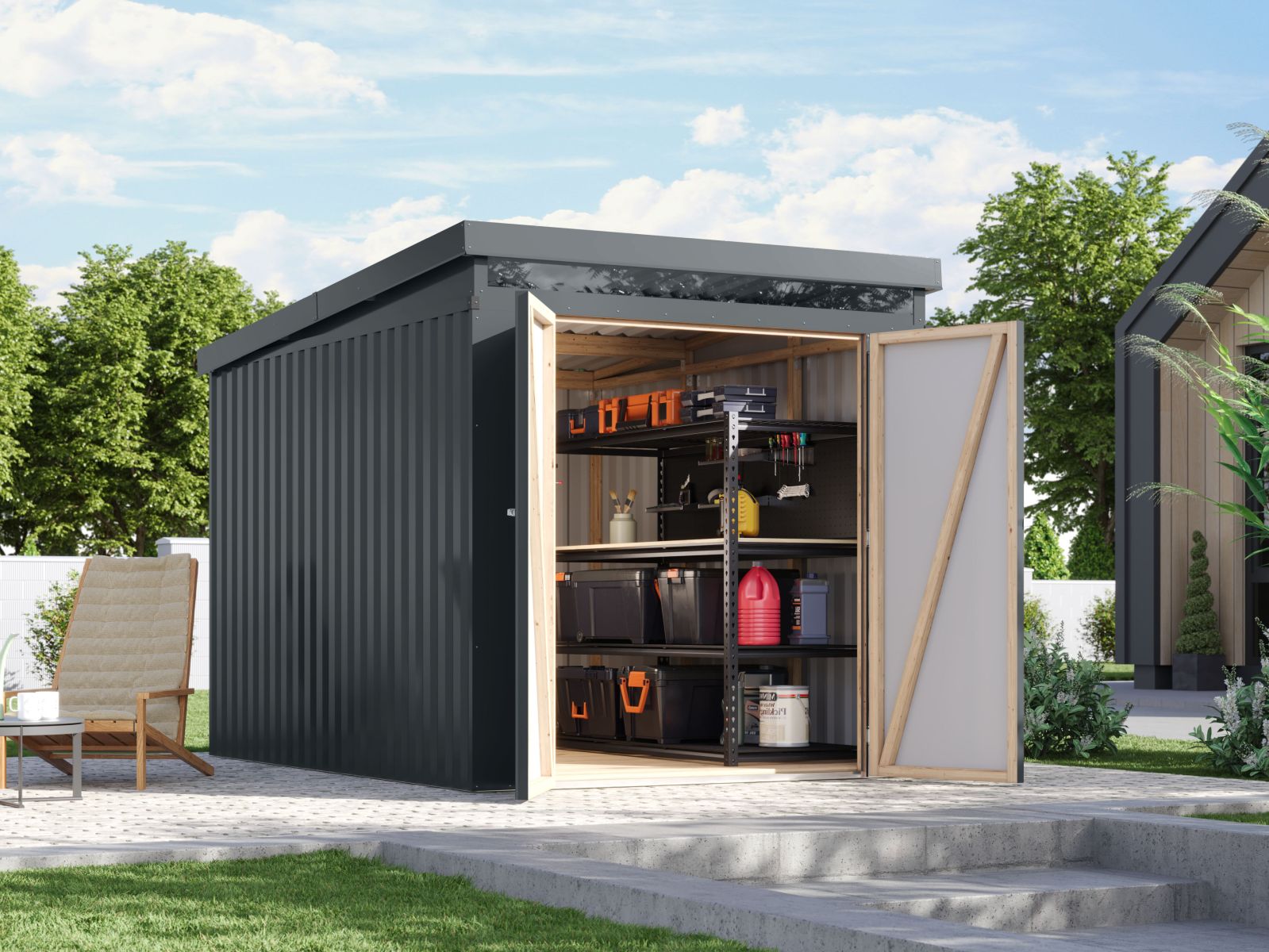 Karibu Metallgerätehaus Iridium 2,5 in Anthrazit