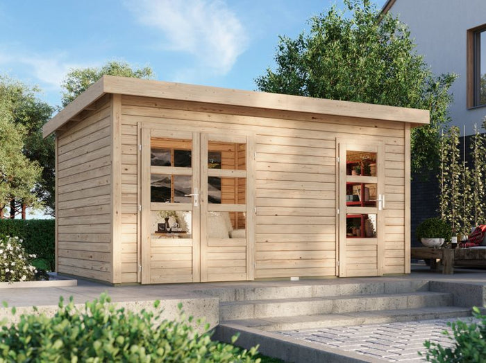 Karibu Gartenhaus Mattrup 2 raum Haus natur 28 mm