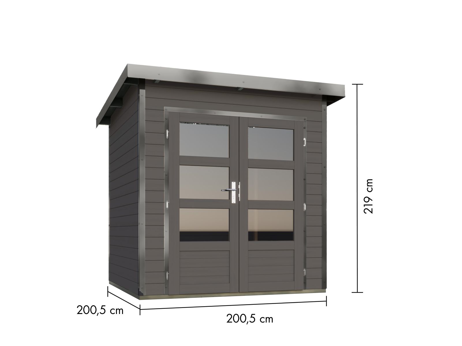 Karibu Hybrid Gartenhaus Pluto 1 B, terragrau/graualuminium, 28 mm