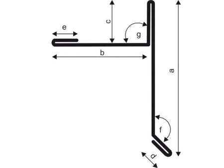 Aluminium Winkelprofil Typ 3b, 200 cm Ortblech mit Wasserpfalz - 1 Stück