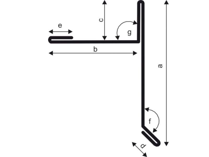 Aluminium Winkelprofil Typ 3b, 200 cm Ortblech mit Wasserpfalz 5 Stück