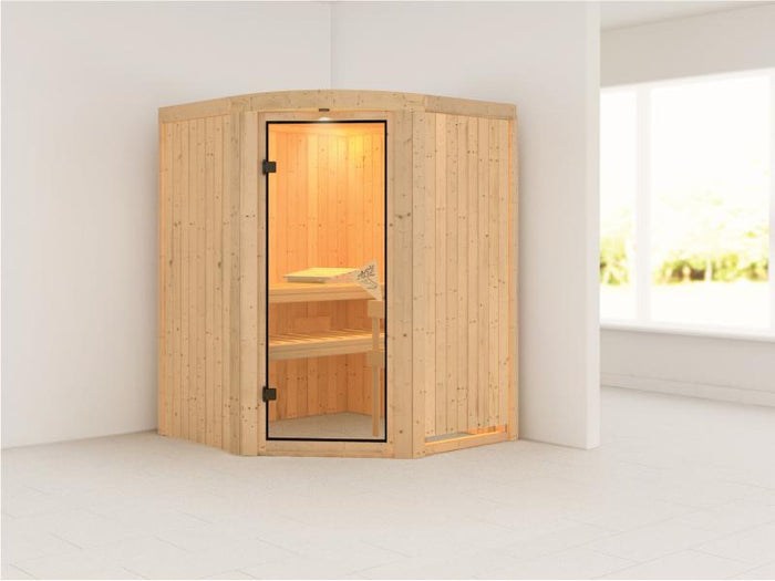 Asmada - Karibu Sauna ohne Ofen - mit Rundbogen -