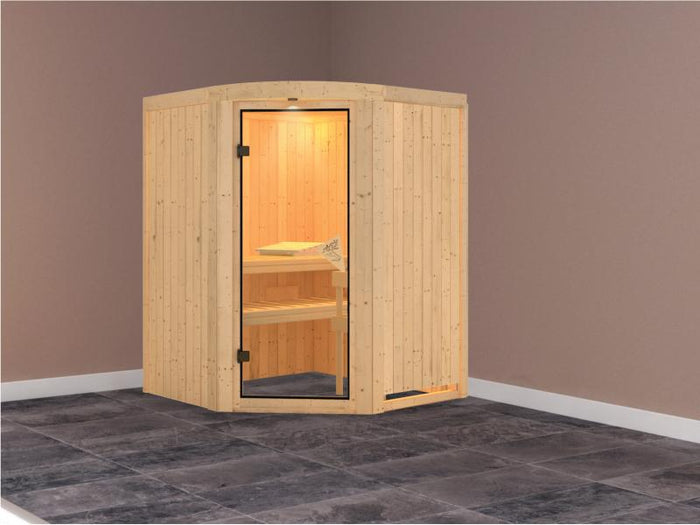 Asmada - Karibu Sauna ohne Ofen - mit Rundbogen -