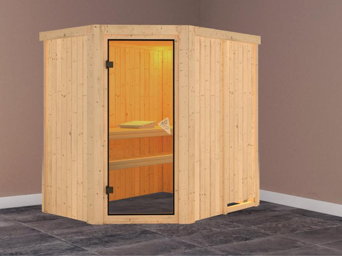 Carin - Karibu Sauna ohne Ofen - ohne Dachkranz -