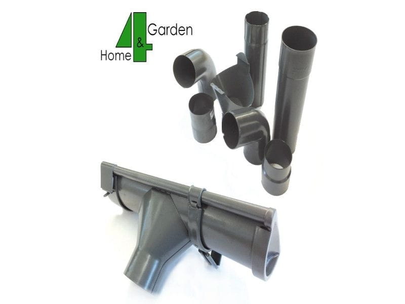 Dachrinnen Set RG 100 dunkelgrau 400 cm Pultdach