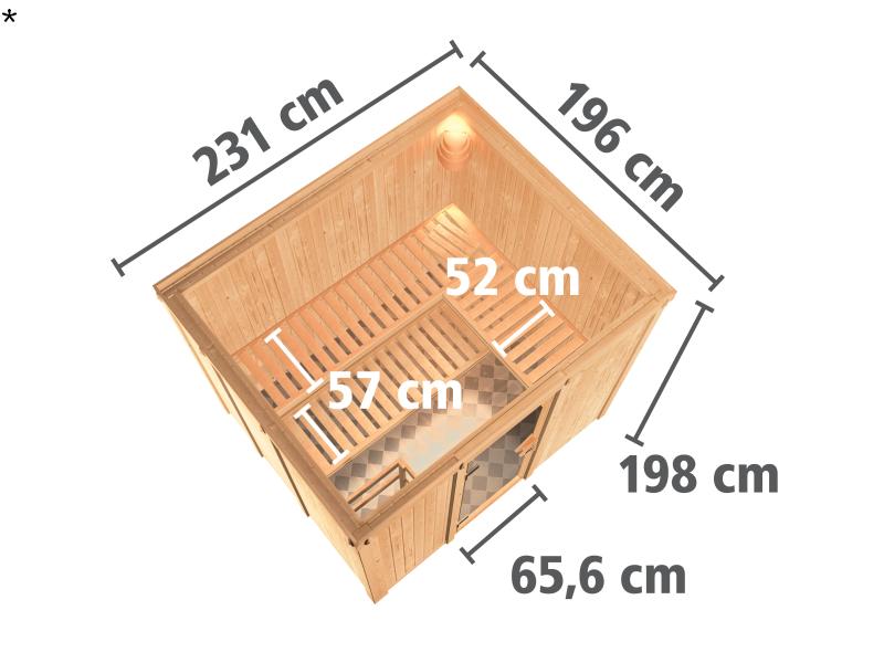 Gobin - Karibu Sauna ohne Ofen - ohne Dachkranz -