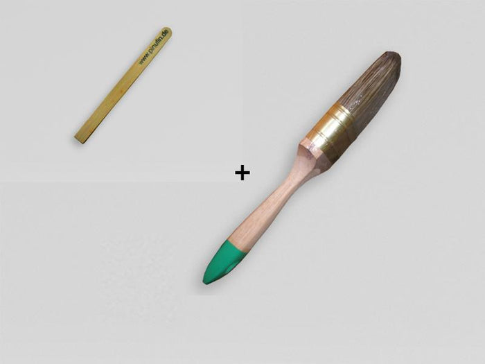 Gratis Flachpinsel Orel Mix und Rührholz Natur