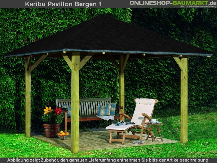 Karibu 4-Eck Pavillon Classic Bergen 1 kdi