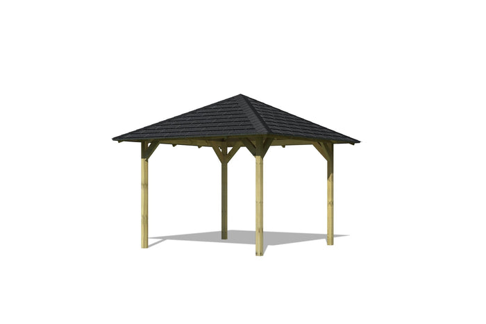 Karibu 4-Eck Pavillon Eco Sevilla Sparset inkl. Schindeln