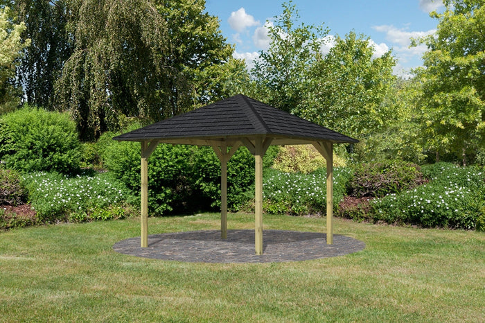 Karibu 4-Eck Pavillon Eco Sevilla Sparset inkl. Schindeln