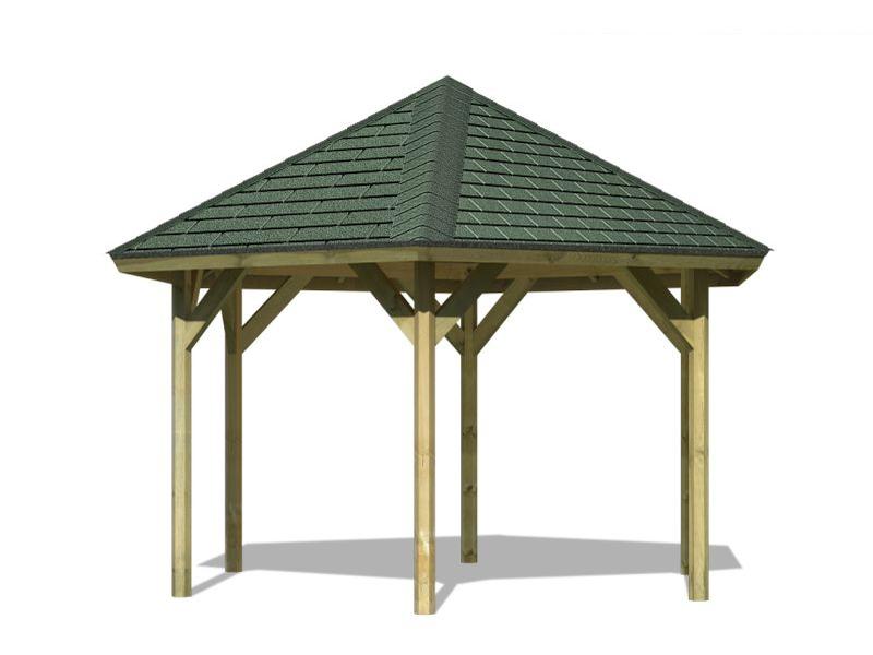 Karibu 6-Eck Pavillon Classic Oslo 2 kdi Sparset inkl. Schindeln