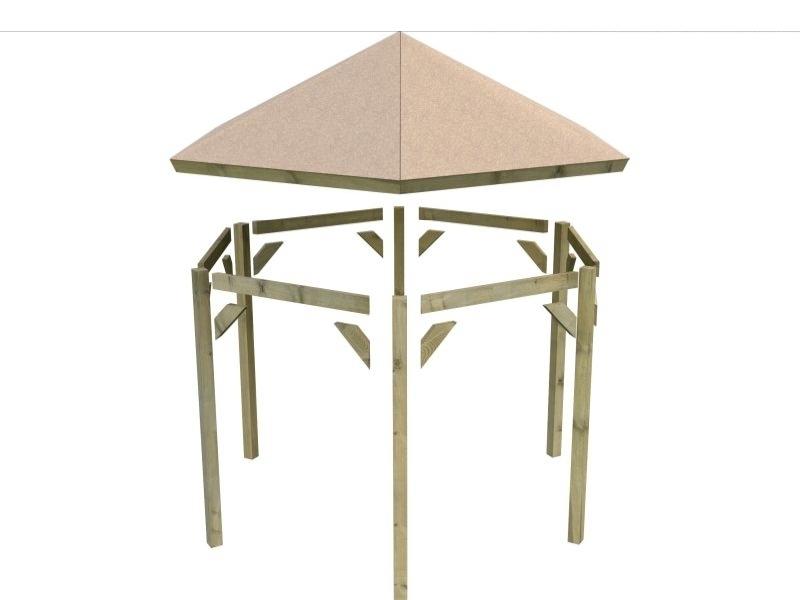 Karibu 6-Eck Pavillon Classic Oslo 2 kdi Sparset inkl. Schindeln