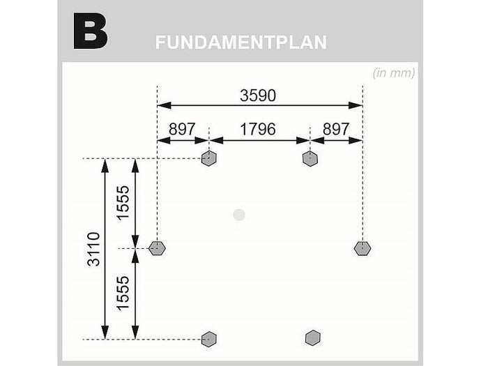 Karibu 6-Eck Pavillon Classic Oslo 2 kdi