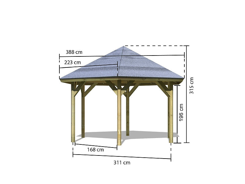 Karibu 6-Eck Pavillon Classic Oslo 2 kdi