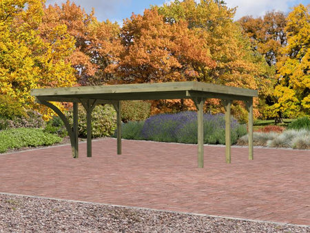 Karibu Carport Classic Doppel 1 mit 1 Einfahrtsbogen kdi