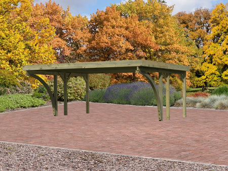 Karibu Carport Classic Doppel 1 mit 2 Einfahrtsbögen kdi