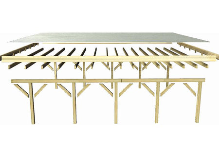 Karibu Carport Classic Doppel 1 ohne Einfahrtsbogen kdi