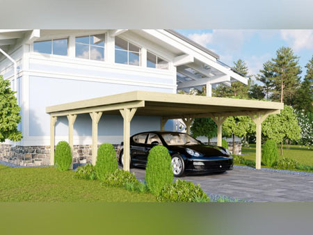 Karibu Carport Classic Doppel 2 ohne Einfahrtsbogen kdi