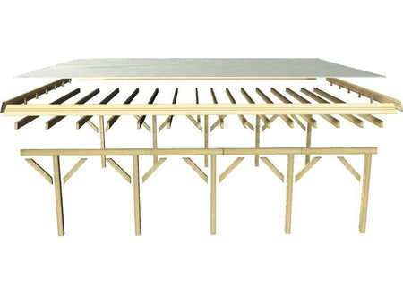 Karibu Carport Classic Doppel 2 ohne Einfahrtsbogen kdi