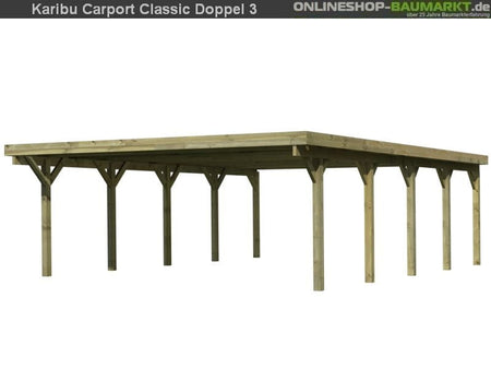 Karibu Carport Classic Doppel 3 ohne Einfahrtsbogen kdi