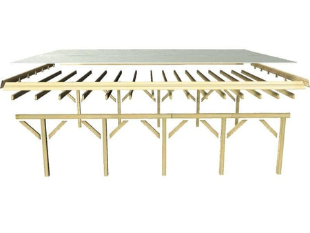 Karibu Carport Classic Einzel 2 mit 1 Einfahrtsbogen kdi