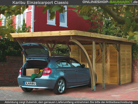 Karibu Carport Classic Einzel 2 mit 1 Einfahrtsbogen kdi