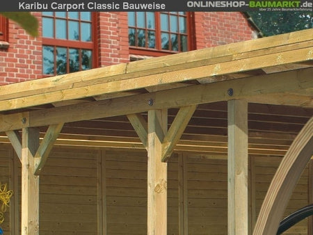 Karibu Carport Classic Einzel 2 mit 1 Einfahrtsbogen kdi
