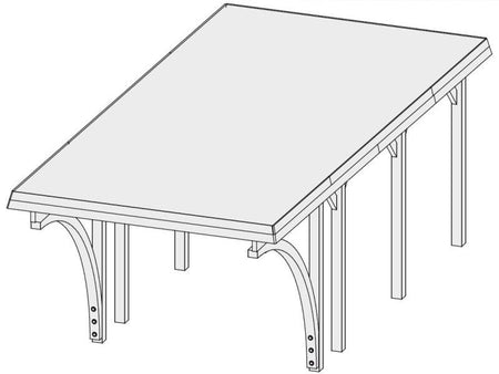 Karibu Carport Classic Einzel 2 mit 2 Einfahrtsbögen kdi