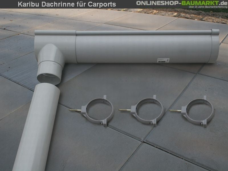 Karibu Dachrinnenpaket für Cubus grau