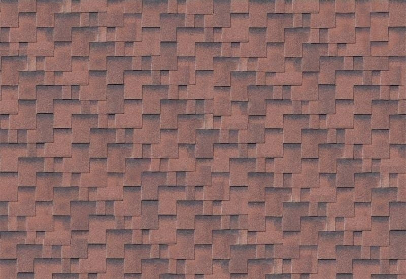 Karibu Dachschindeln Asymetrisch rot geflammt 12 Pakete