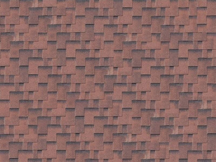 Karibu Dachschindeln Asymetrisch rot geflammt 1  Paket