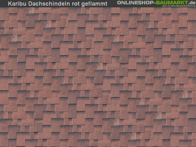 Karibu Dachschindeln Asymetrisch rot geflammt 7 Pakete