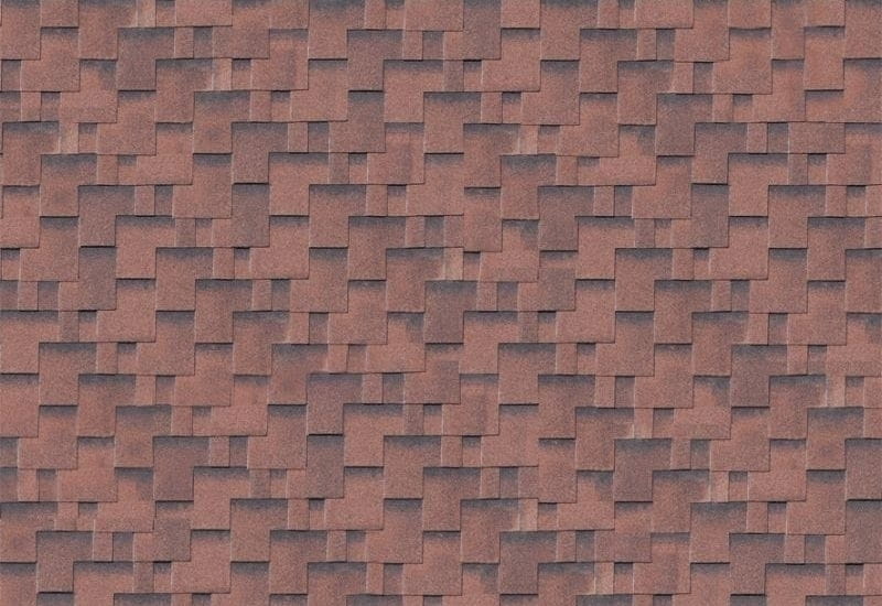 Karibu Dachschindeln Asymetrisch rot geflammt 8  Pakete
